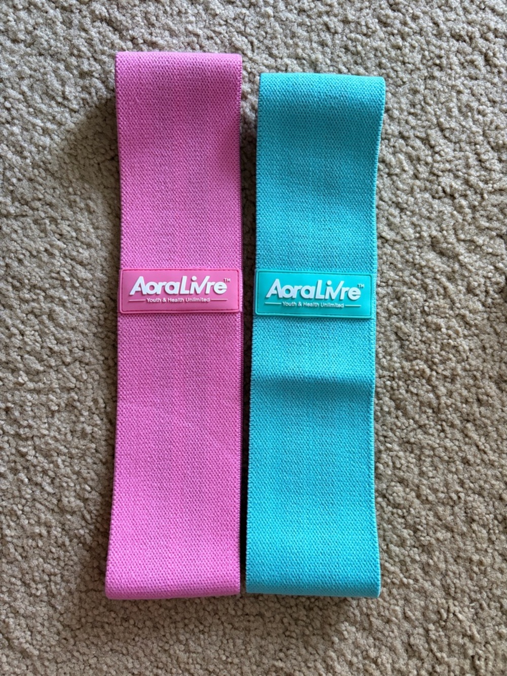 Fabric Resistance Bands - Pink & Teal Set